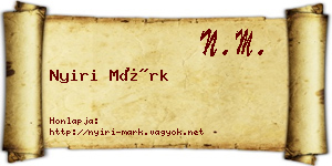 Nyiri Márk névjegykártya